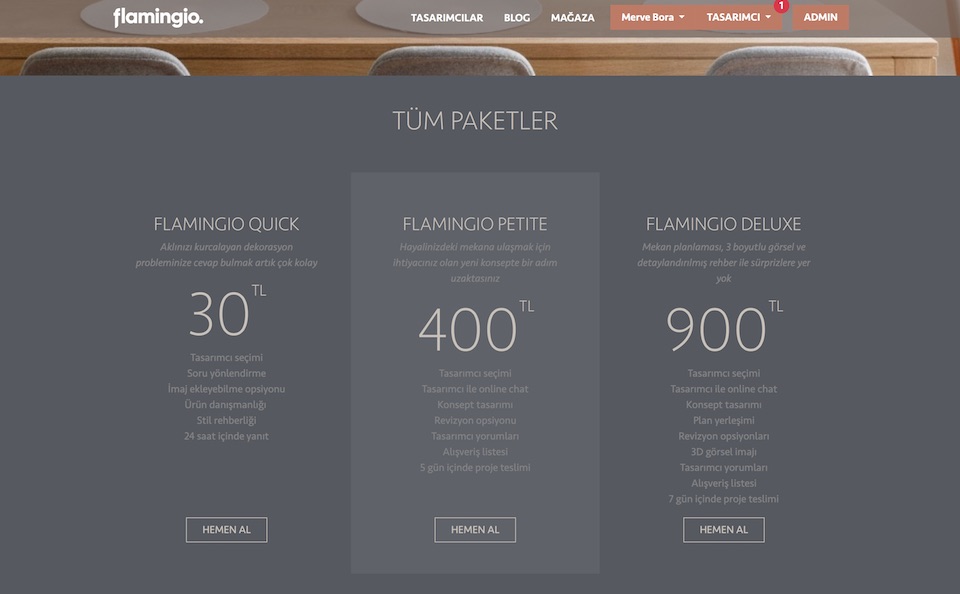 Flamingio Paket Seçimi